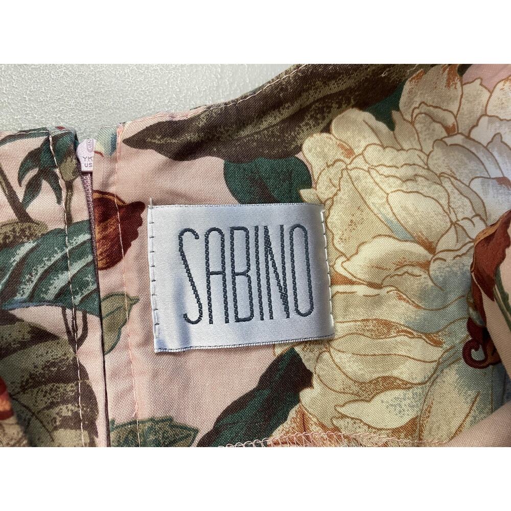 Vtg Sabino Dress Womens Medium Romantic Botanical Floral Cottagecore 80s Pockets - Picture 13 of 16